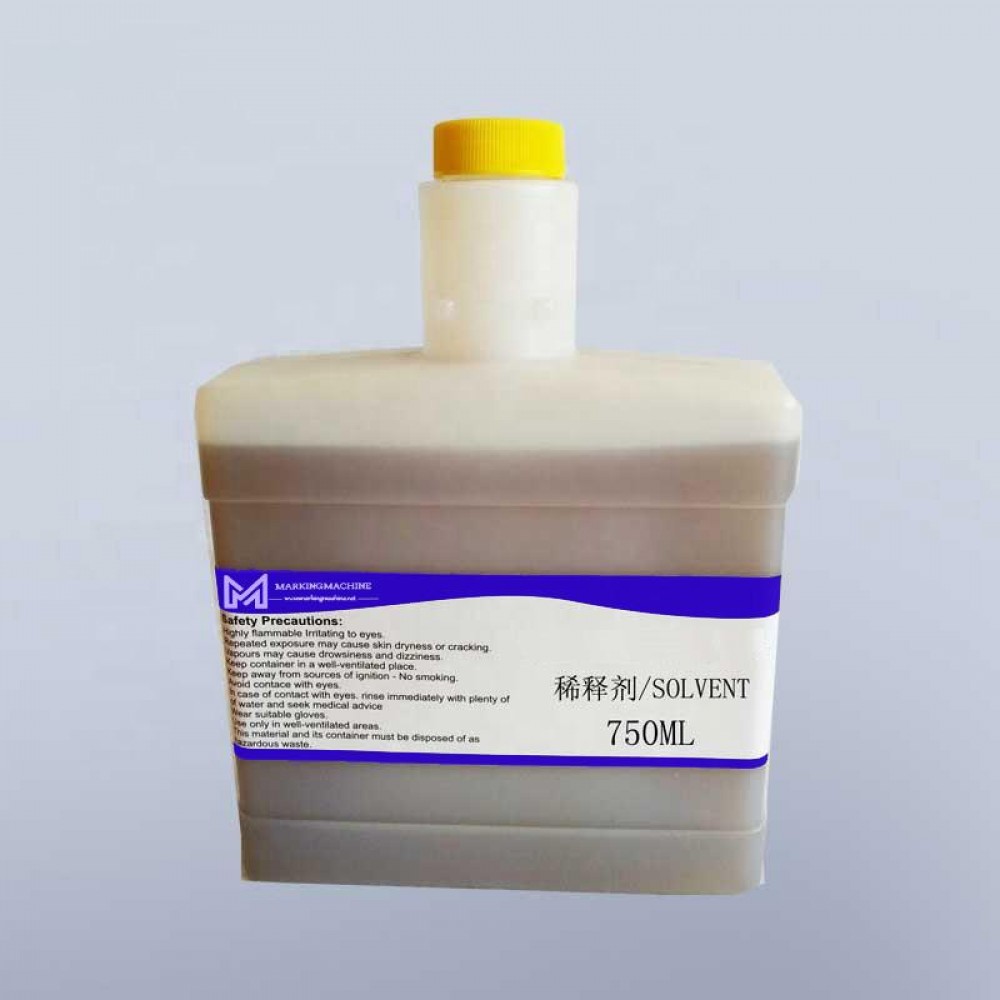 750ml 0.5L CIJ small character inkjet printer solvent 302-1006-005 for Citronix continuous inkjet marking printer