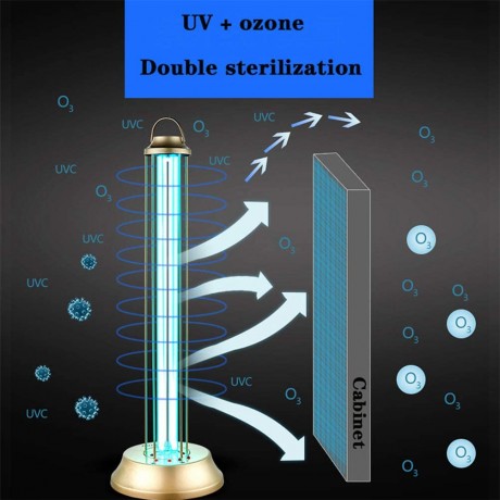 60W Ultraviolet Disinfection Lamp Portable Household Intelligent Disinfection Lamp Clinic Hotel Germicidal Lamp Ozone Germicidal UV Sterilization