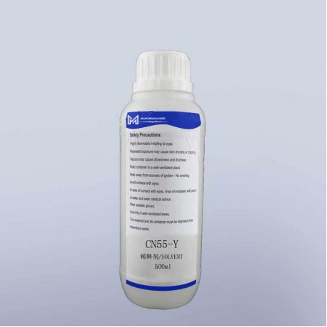 500ml  0.5L CIJ small character inkjet printer solvent CN55-Y for KGK continuous inkjet marking printer